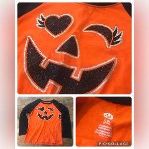 Sparkly Halloween Jack-o-lantern long sleeve t-shirt